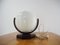 Vintage Wood and Glass Round Table Lamp, Czechoslovakia, 1970s, Image 4
