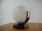 Vintage Wood and Glass Round Table Lamp, Czechoslovakia, 1970s, Image 3