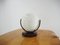 Vintage Wood and Glass Round Table Lamp, Czechoslovakia, 1970s, Image 8