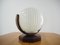 Vintage Wood and Glass Round Table Lamp, Czechoslovakia, 1970s, Image 2