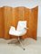 Vintage White Leather Tulip Office Chair from Kill International, 1960s, Image 1