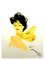 Domergue - Dame mit dunklem Haar und Schal - Original Lithographie 1956 5