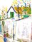 Maurice Utrillo - Inspired Village of Montmartre - Pochoir 1950 4