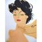 Domergue - Dark Hair Lady with a Scarf - Original Signed Lithograph 1956, Image 2