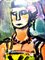 After Georges Rouault - Woman Colorful Portrait - Lithograph 1943 3