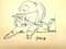 Jean Cocteau - Gaz - Signierte Originale Zeichnung 1