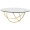 Brass Sculpted Coffee Table, Gold Basket, Misaya, Image 1