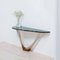 G-Console Table in Gold Stainless Steel and Stone Top, Zieta 2