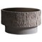 Limestone and Brass Sculpted Coffee Table by Frederic Saulou 1