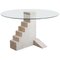 Tavolo rotondo con scala, Francia, pietra calcarea, intagliato a mano,, Immagine 1