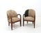 French Wood and Fabric Lounge Chairs, 1950s, Set of 2 1