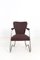 Fauteuil en Aluminium et Similicuir Marron, Italie, 1950s 1