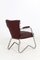 Italian Aluminum and Brown Leatherette Lounge Chair, 1950s, Image 2