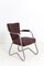 Italienischer Sessel aus Aluminium & Braunem Kunstleder, 1950er 3