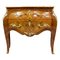 Antique Louis XV Style Rosewood and Brass Chest of Drawers with Marble Top, Image 1