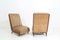 Italian Walnut and Fabric Lounge Chairs by Guglielmo Ulrich, 1950s, Set of 2 2