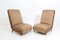 Italian Walnut and Fabric Lounge Chairs by Guglielmo Ulrich, 1950s, Set of 2 1