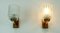 Mid-Century Glass and Walnut Sconces from Temde, Set of 2 3