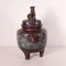 Japanese Meiji Period Cloisonne Bronze Incense Burner 14