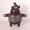 Japanese Meiji Period Cloisonne Bronze Incense Burner 13