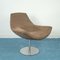 Vintage Italian Brown Fabric Swivel Lounge Chair, 1970s 2