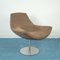 Vintage Italian Brown Fabric Swivel Lounge Chair, 1970s, Image 2