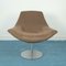 Fauteuil Pivotant Vintage en Tissu Marron, Italie, 1970s 1