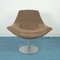 Vintage Italian Brown Fabric Swivel Lounge Chair, 1970s, Image 1