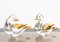 Glass and 24 Carat Gold Ducks from Murano, 1980s, Set of 2 1