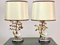 Vintage Handmade Ceramic and Gold-Plated Table Lamps by Guilia Mangani for limoges, Set of 2 1