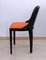 Art Deco Stuhl, Ebonisiertes Holz, Orangefarbener Stoff, Frankreich, circa 1930 4