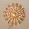 Lámpara colgante pequeña de latón chapado en oro y cristal de Palwa, años 60, Imagen 17