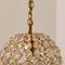 Small Gold-Plated Brass and Crystal Pendant Lamp from Palwa, 1960s 8