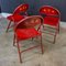 Industrial Bangkok Temple Red Weathered Folding Chair, 1960s 2