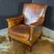 Vintage Brown Leather Armchair, 1950s 2