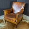 Vintage Brown Leather Armchair, 1950s, Image 2