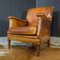 Vintage Brown Leather Armchair, 1950s, Image 1