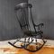 Antique Swedish Black Hand-Painted Rocking Chair, 1880s, Image 3