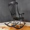 Rocking Chair Noire Antique Peinte à la Main, Suède, 1880s 3