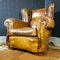 Vintage Weathered Brown Leather Armchair 2