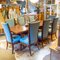 Antique Pander Table and Chairs Set in Blue Fabric, Image 2