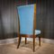 Antique Pander Table and Chairs Set in Blue Fabric, Image 7