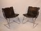 Chrome-Plated Steel and Leather Dining Chairs from Apelbaum, 1970s, Set of 2 13