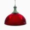 Italienische Rote Deckenlampe, 1960er 1