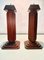 Vintage Art Deco Handmade Hardwood Standing Candleholders, Set of 2, Image 1