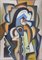 Kubistisches Vintage Porträt von Madame X Öl auf Leinwand von Georges Terzian 8