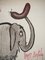 Dibujo Elephant Grec vintage de Ronald Searle, Imagen 6
