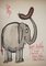 Dessin Elephant Grec Vintage par Ronald Searle 1