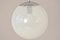 Italian Murano Glass Ball Pendant Lamps from Venini, 1950s, Set of 2 3