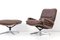 Swiss Rosewood Reclining King Chair and Stool Set by Andre Vandenbeuck for Strässle, 1960s, Image 12